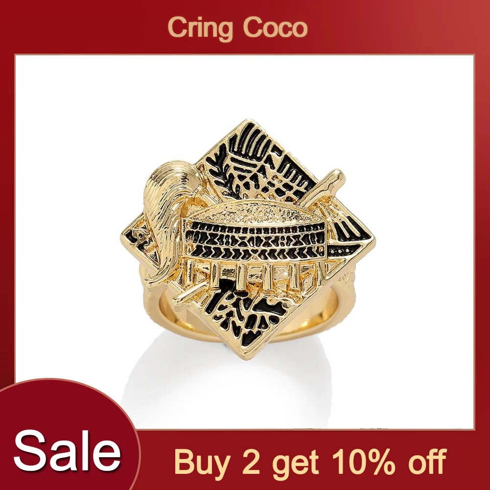 Hawaiian Black Pearl Gold Plated Jewelry Ring Vintage Turtle Brand Designer Size 10 12 11 Rings for Women Ring with Pearls gold color rings finger ring gold color ring