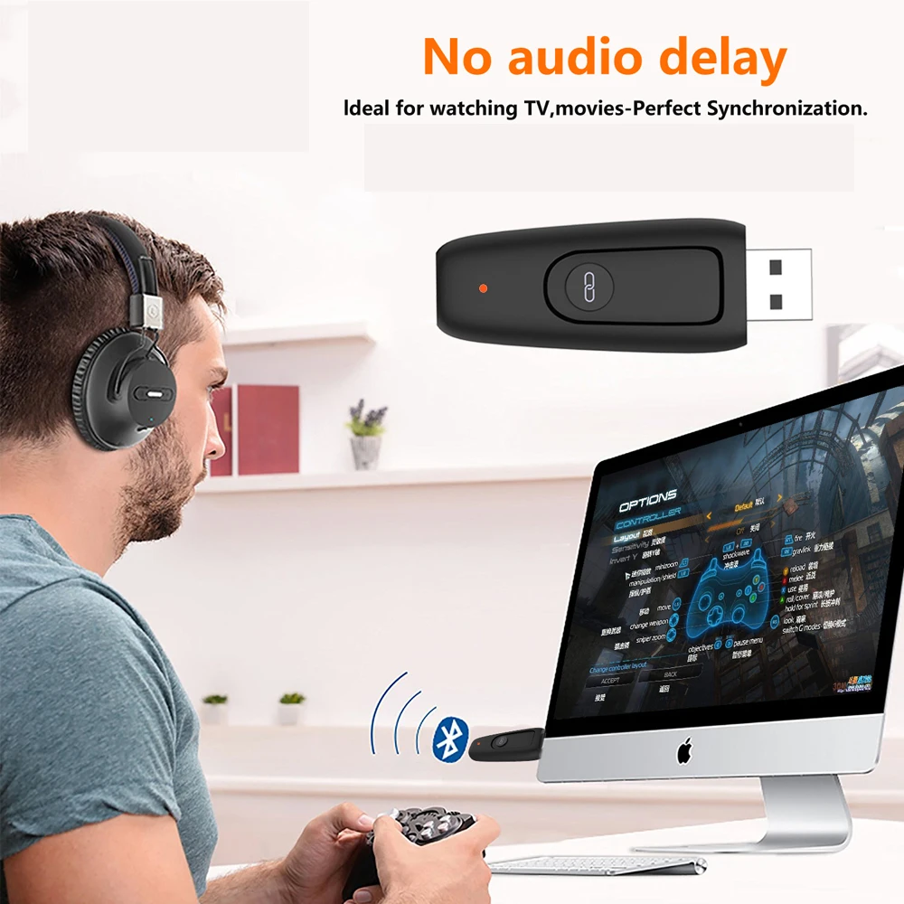 Wireless Bluetooth 5 0 USB RCA Aux 3 5mm Aptx Low Latency Transmitter Adapter For PS4 Adapter For Headphone