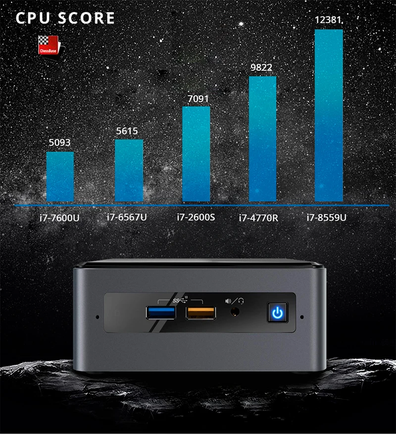 Intel NUC8i7BEH мини-ПК четырехъядерный i7-8559U до 4,5 ГГц Windows 10 Pro WiFi Bluetooth Thunderbolt 3 4k Поддержка 3 дисплея