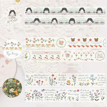 

Kawaii Washi Tape Creative Collage Hand Account Journal Material Town Scrapbook DIY Series Flower Workshop Stickers Decorat U6T8