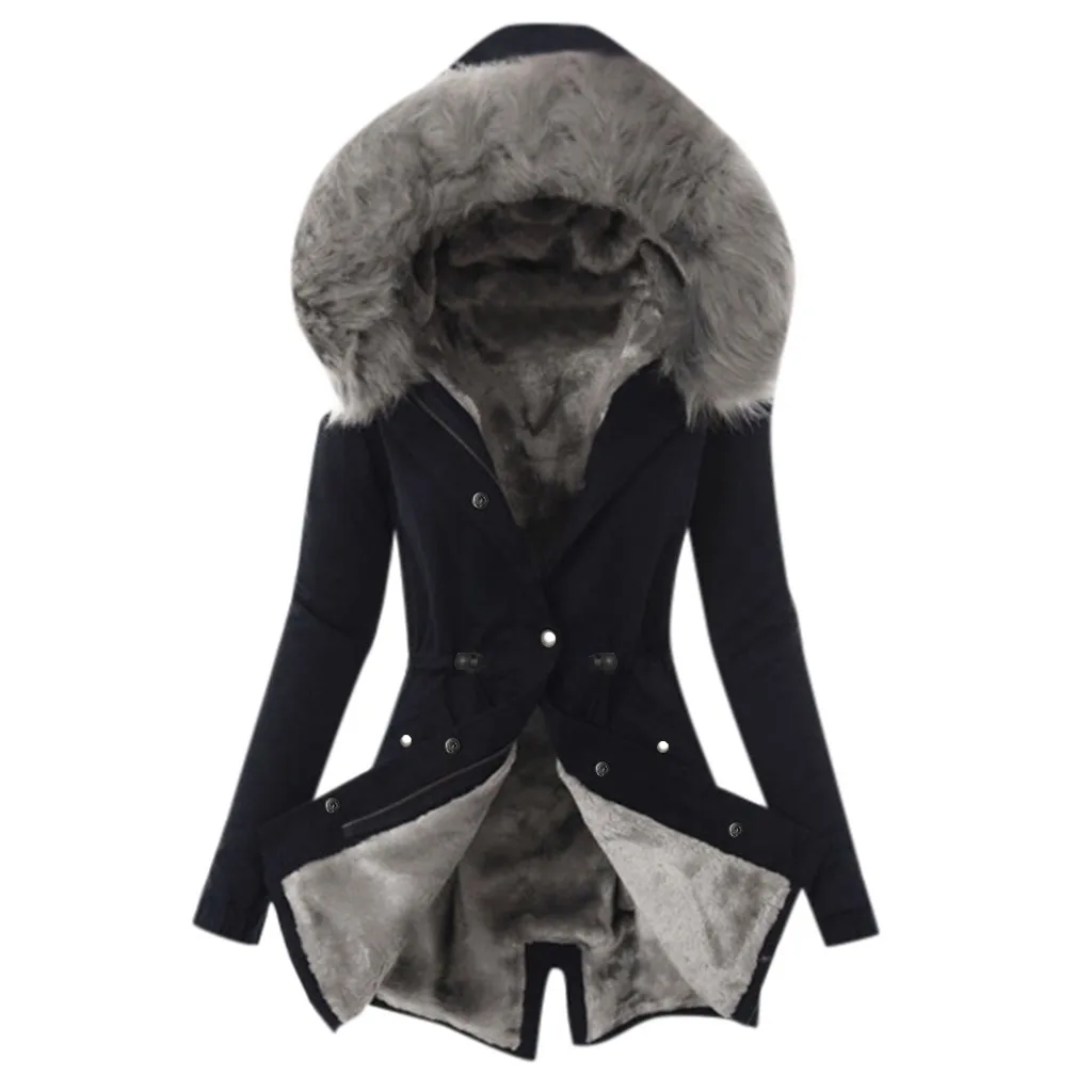 Chaqueta de invierno para mujer, prendas de vestir con capucha, largo y grueso de talla grande 4XL, Abrigo acolchado de algodón, parka delgada, #5, nueva