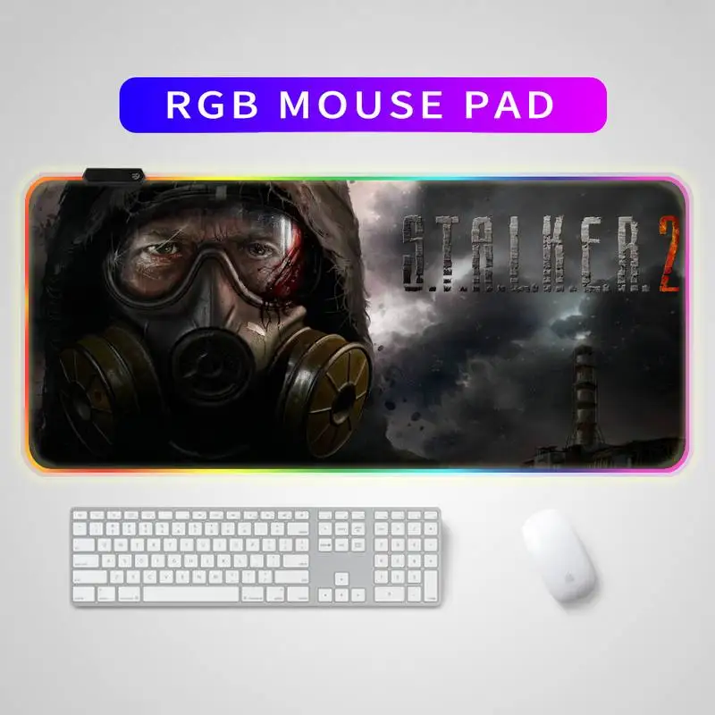 

MaiYaCa new stalker logo gas mask laptop gaming mouse mouse pad large RGB gaming mouse pad non-slip lock PC computer desk mat
