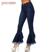 Jaycosin джинсы с высокой талией для женщин frare брюки деним Bodycon кисточкой осенние джинсы ретро женские брюки джинсы femme 87