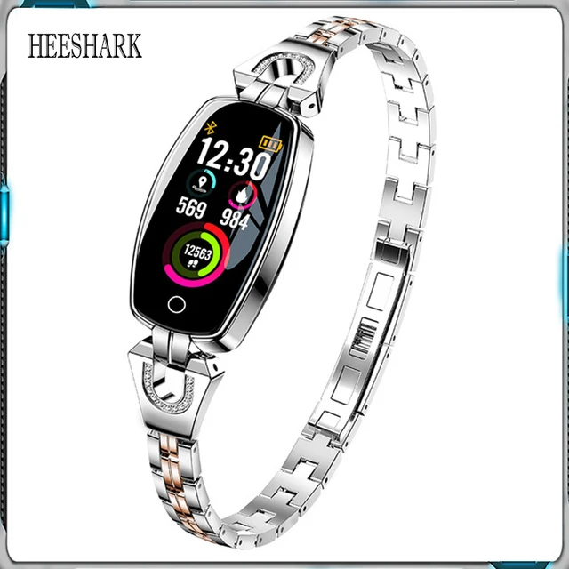 Модные женские смарт-часы Android с широким набором функций, на металлическом браслете 1