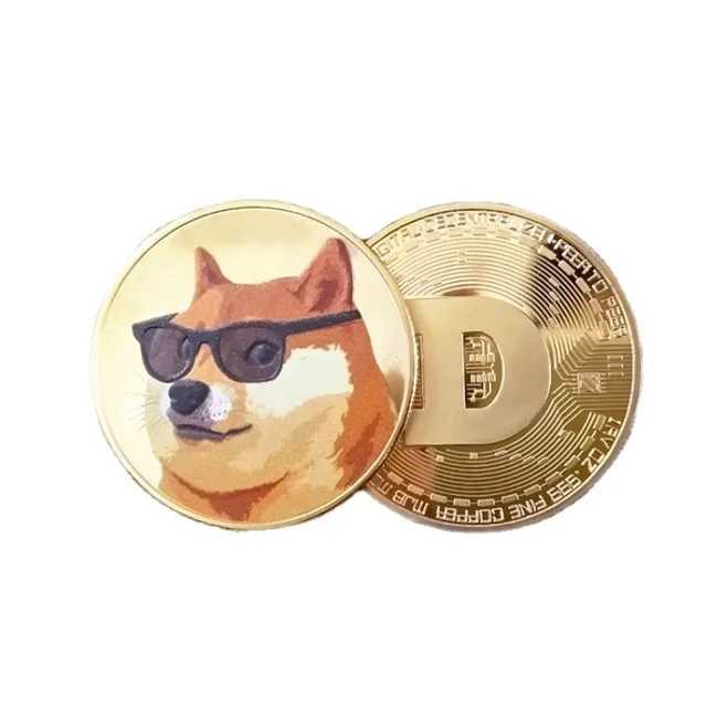 Új Stílusú Doge Érme Aranyozott Gyűjthető Fizikai Kriptovaluta Dogecoin Emlékérme