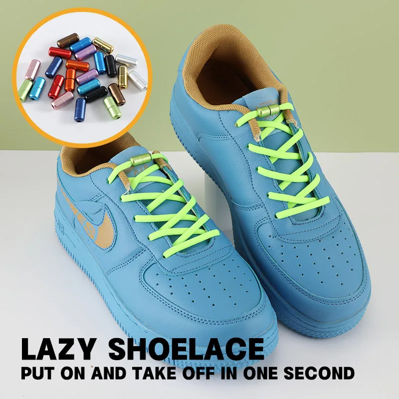 1Pair Elastic Colorful Locking Shoelaces Semicircle Shoelace No tie Shoelaces For Kids and Adult Sneakers Quick Lazy Laces