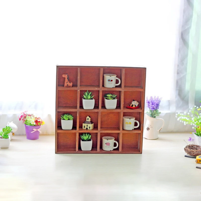 Деревянный шкаф для хранения мелочей 16 ячеек|storage cabinet|storage boxgrid storage box |