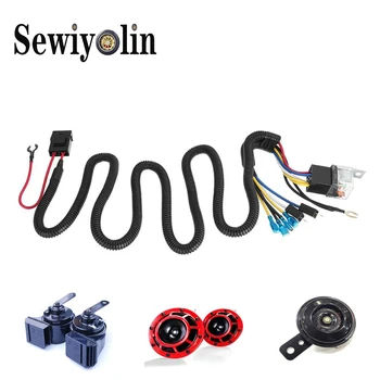 

VVTKK Multi-tone & Claxon Horns 12V 80A Electric Horn Relay Wiring Harness Kit For Grille Mount Blast Tone Horn Car High Quality
