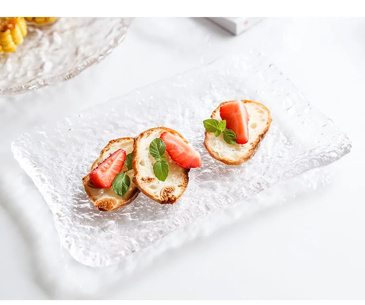 Description Picture 6 of itemClear Japanese Glass Plates, Sushi Platter, Dessert Snack Salad Dinner Plate for Kitchen,Trinket Dish, Dishwasher Safe