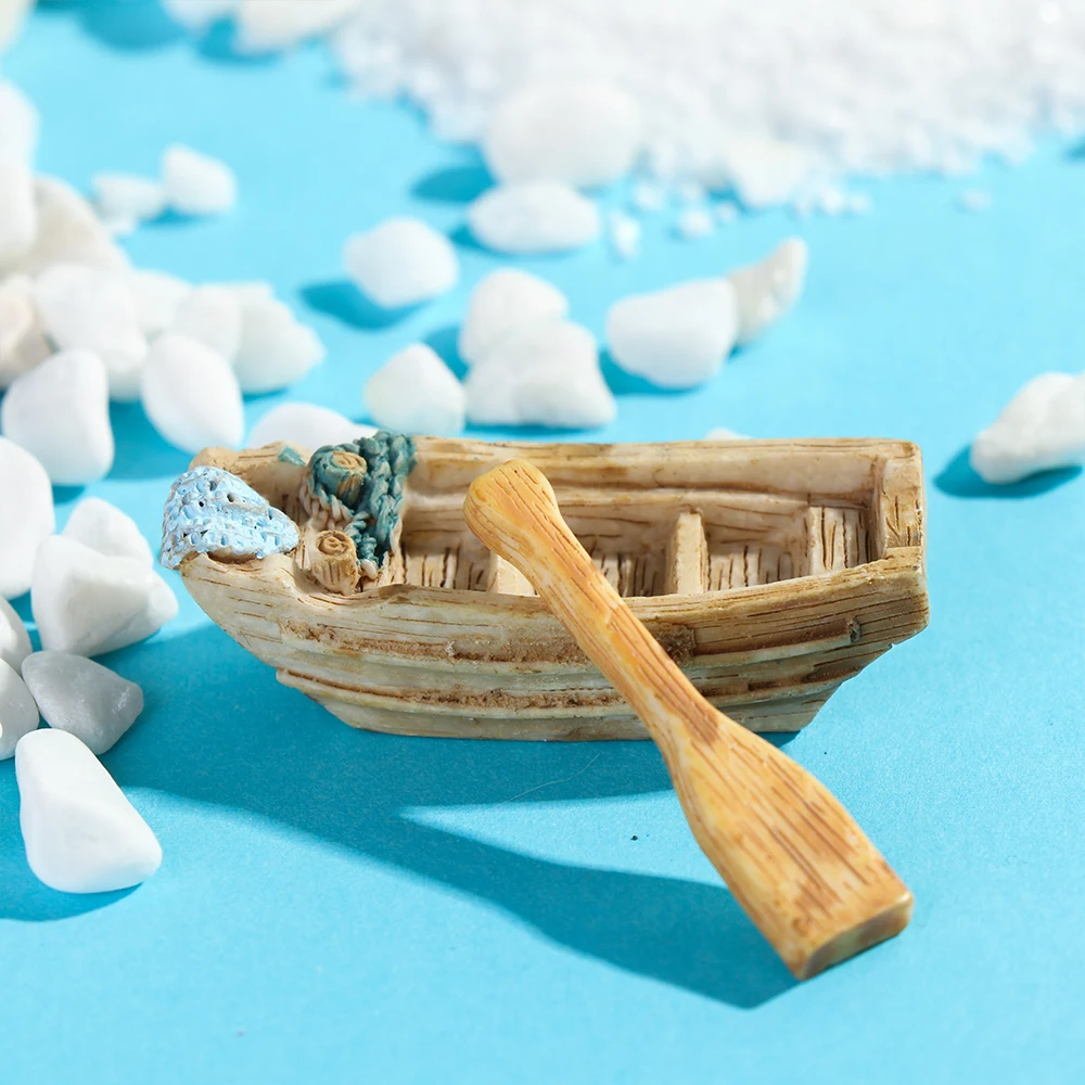 1 Набор маленькая лодка и весло маленький орнамент DIY Материал бриофит микро пейзаж мясистые растения миниатюрная Статуэтка садовые инструменты