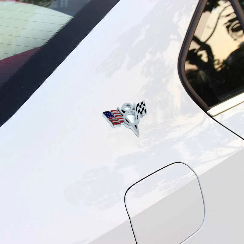 Dsycar 3D металлический V8 Флаг США мото наклейка с логотипом на автомобиль эмблема значок автомобильный Стайлинг для Fiat Bmw Ford Lada Audi opel skoda toyota Lifan VW