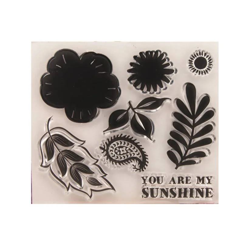 

1pc Leaves Transparent Clear Silicone Stamp Seal DIY Scrapbooking Rubber Hand Account Photo Album Diary Decor Reusable 12*10.5cm