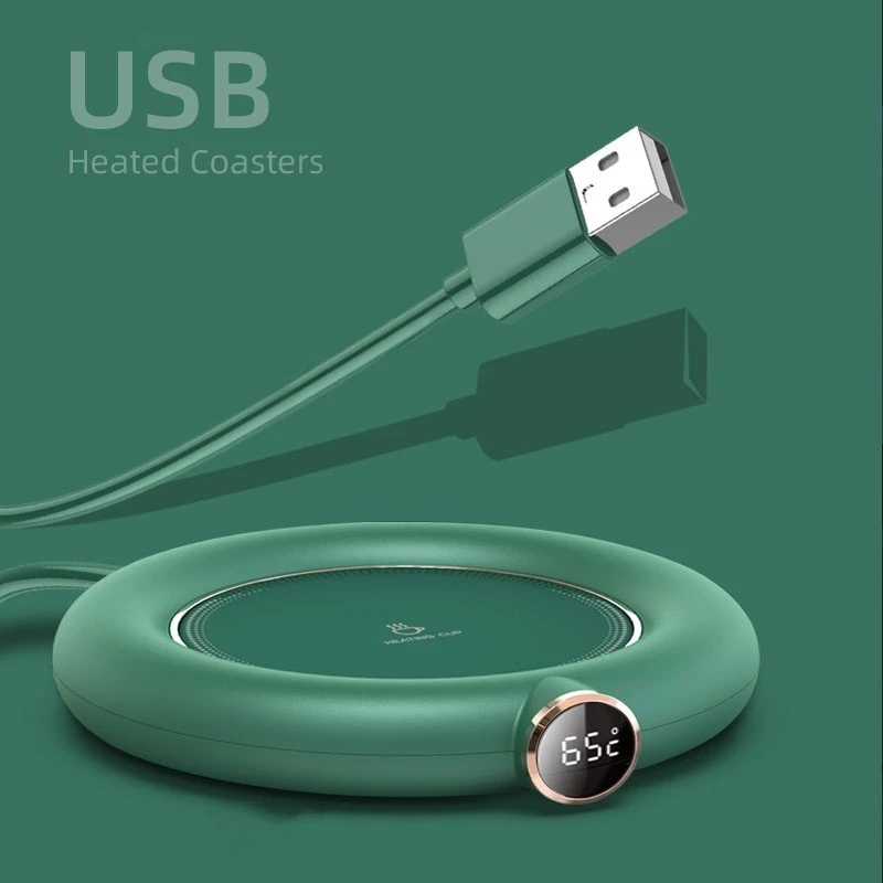 Cup Warmer Heating Pad USB DC5V Constant Temperature Coaster 3 Gear Digital Display Adjustment Timing Heater for Coffee Milk Tea 3