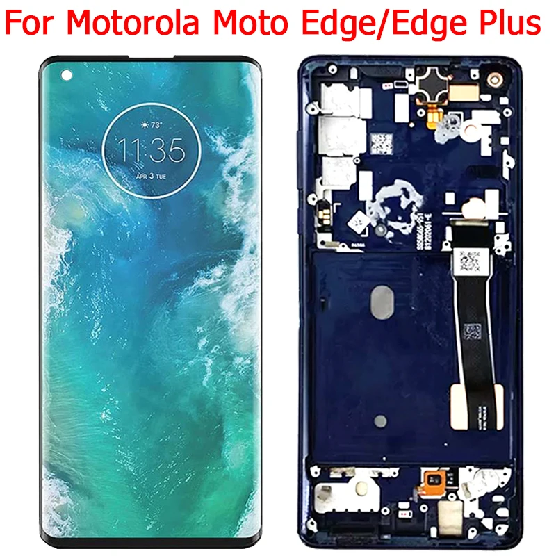 Per Motorola Edge + Edge Plus Display Lcd Con Cornice Touch Screen 6.7 "Moto Edge Xt2063-3 Edge Plus Xt2061-3 Parti Lcd