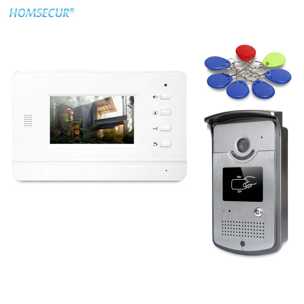 HOMSECUR 4," Hands-free видео домофон система с брелками разблокировка камеры XC001+ XM402