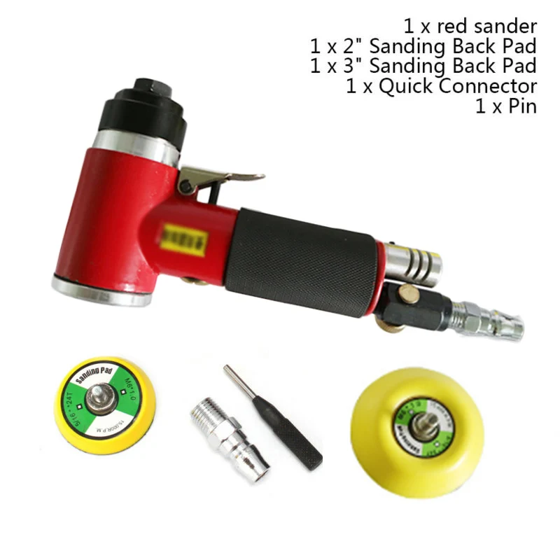 5pcs/Set Mini Pneumatic Sander Kit 2" 3" Sanding Back Pad Quick Connector