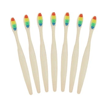 

1PC Natural Bamboo Handle Toothbrush Rainbow Colorful Whitening Soft Bristles Bamboo Toothbrush Eco-friendly Oral Care