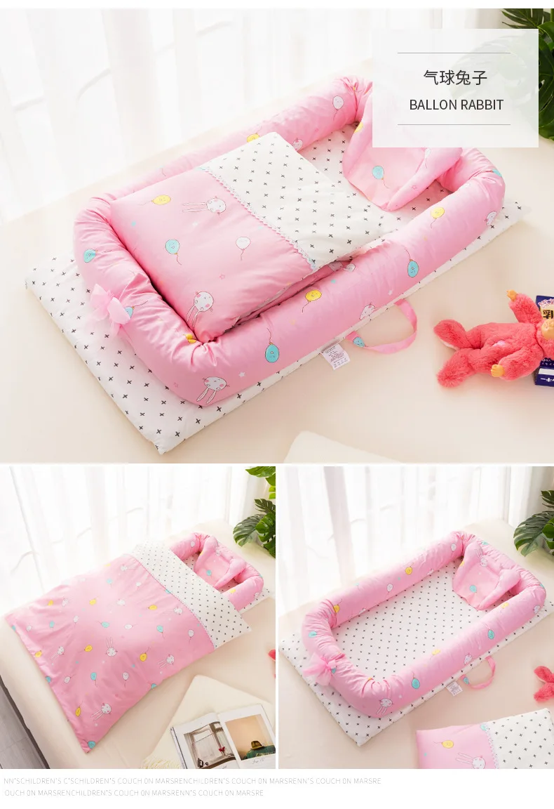 Переносная детская кроватка с Стёганое одеяло для люлька-качалка кроватка для новорожденных Детские туристические складные детские