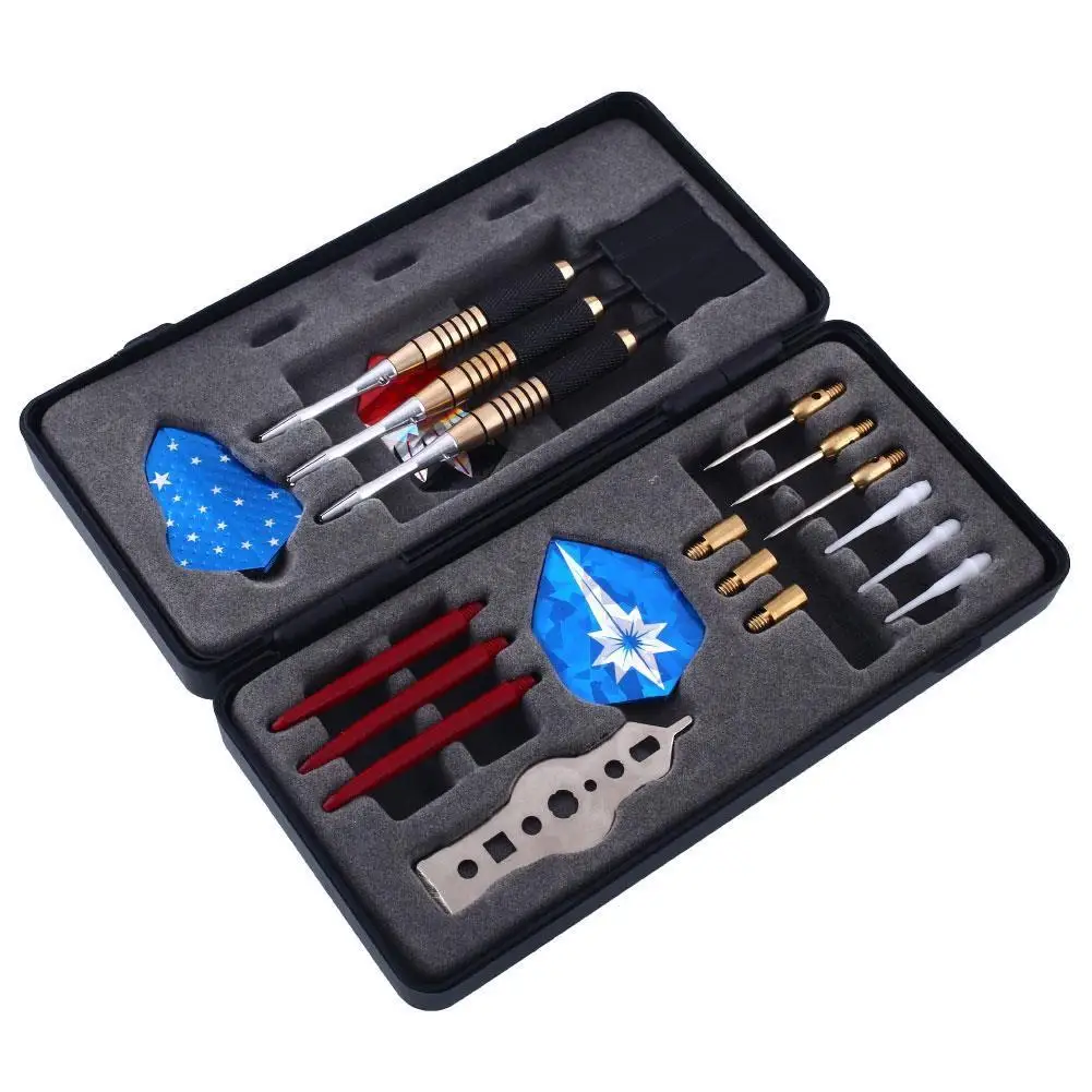 

HOT Brass DARTS SET Dart Stems 18g Flights +Nice Shaft +Steel +Case Gift Professional Game Darts Needle Professional Darts Set