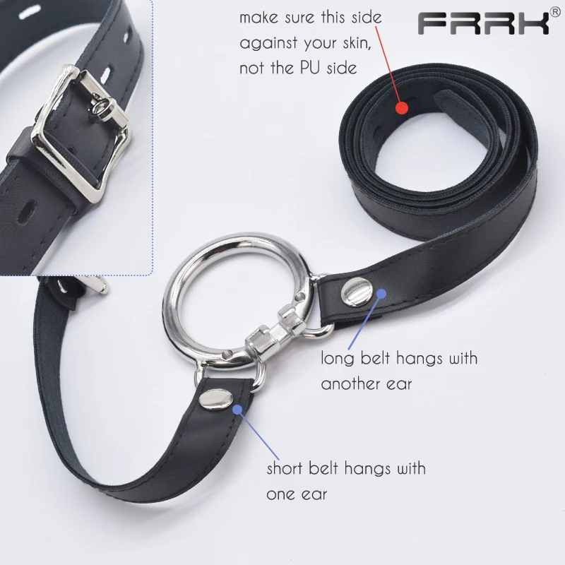 Metal Cock Ring with Chastity Belt for FRRK Penis Cage that Uses Regular Lock and Key
