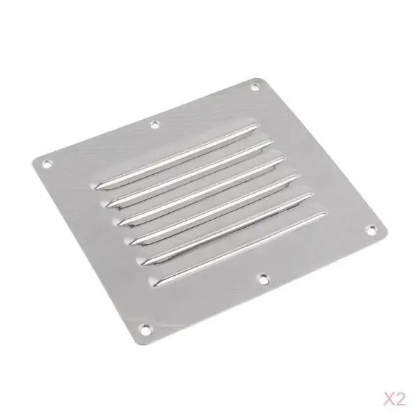 2pcs Marine Boat Stainless Steel Air Vent Louver Grill Cover Ventilation
