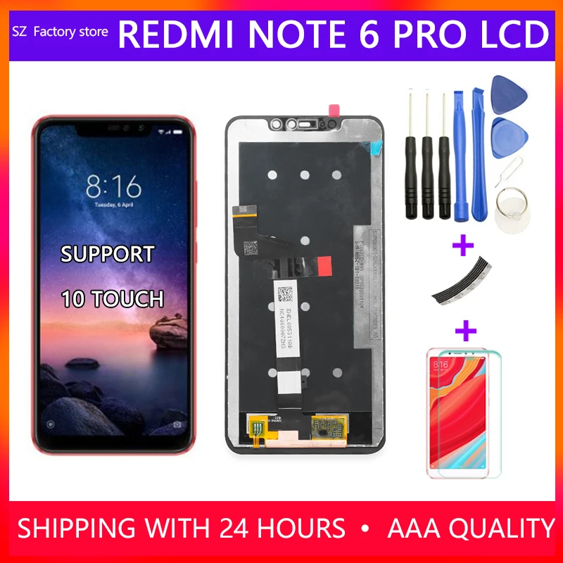 Kopen 6.26 Inch Scherm Vervanging Voor Xiaomi Redmi Note 6 Pro Lcd Display Touch Screen Digitizer Frame Assembly Set Redmi note6 Pro