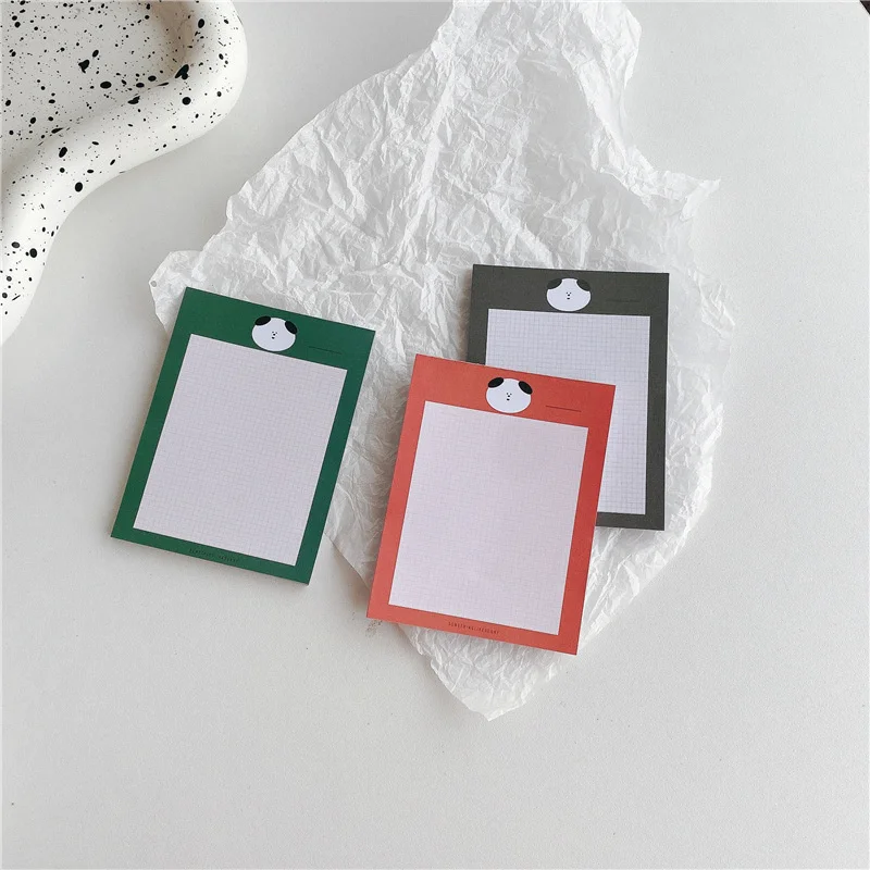 ​Korean Ins Cartoon Cute Memo Pad Grid Color Border Long Style Student Message Paper Mini Notebook Kawaii Stationery 50 Sheets |