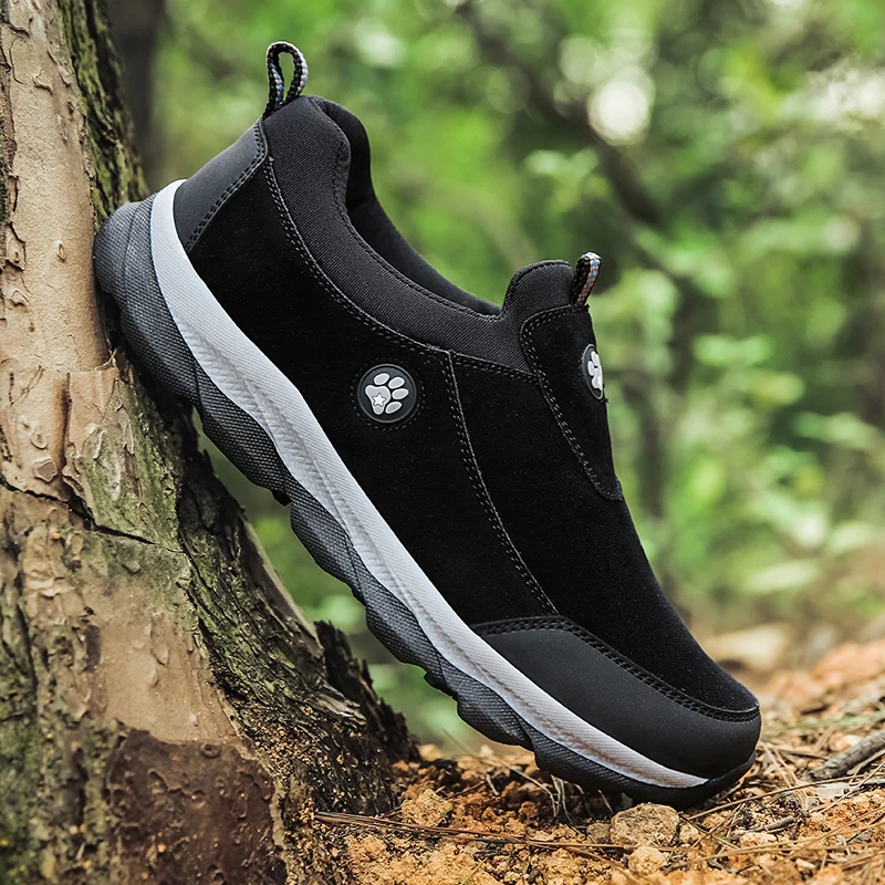 

Old cloth shoes warm non-slip comfortable soft bottom light autumn and winter walking casual shoes DECONCE plate black purple