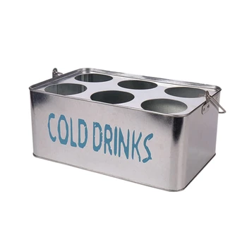 

Best Creative Beer Basket Simple Basket Metal Wine Rack Bar KTV Portable Six Bottle Portable Beer Drink Basket