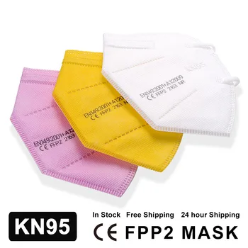 

KN95 Mask Safety Respirator 5 Layers FFP2 Mascarillas 4 Colors CE Face Protective Dust Masks Mouth Dustproof Reusable Maques