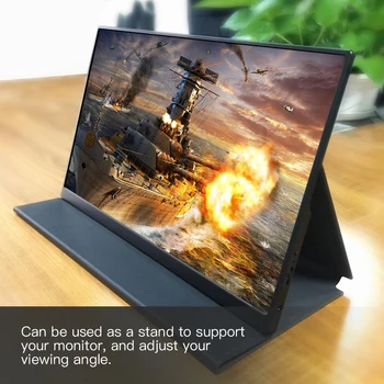 

Smart Case Protection Case StandPortable Monitor Laptop Holder with Sticker Easy Carrying Speaker Hole for 15.6 iPad