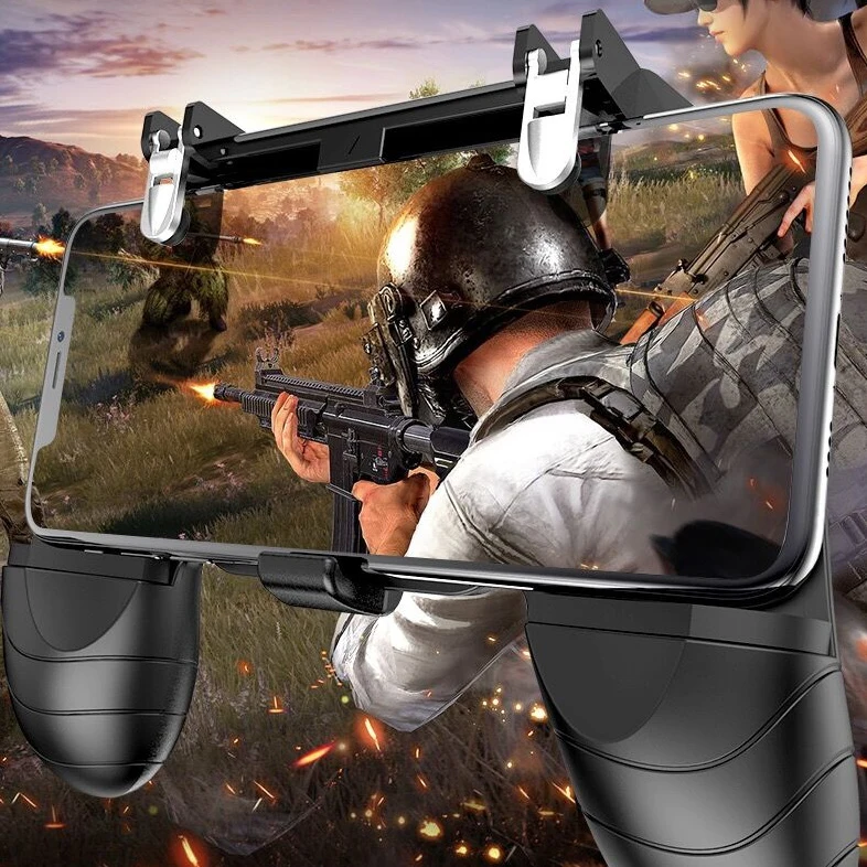 W18 Pubg Mobile Gamepad Pubg Controller for Phone L1R1 Grip with Joystick / Trigger Pubg Fire Buttons for iPhone Android IOS