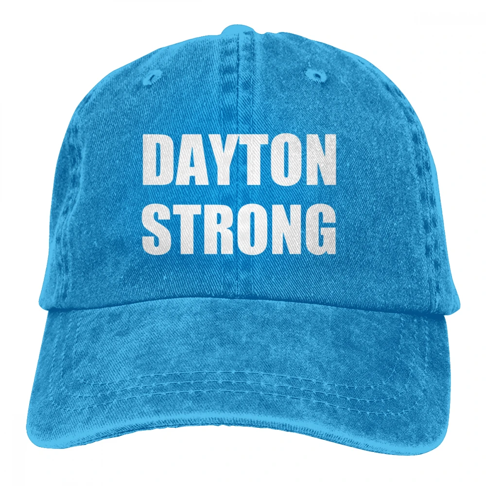 Dayton Strong слово буква Casquette черный унисекс Мужские Женские джинсовые бейсболка с ремешком кепки Регулируемый Гольф папа шляпа