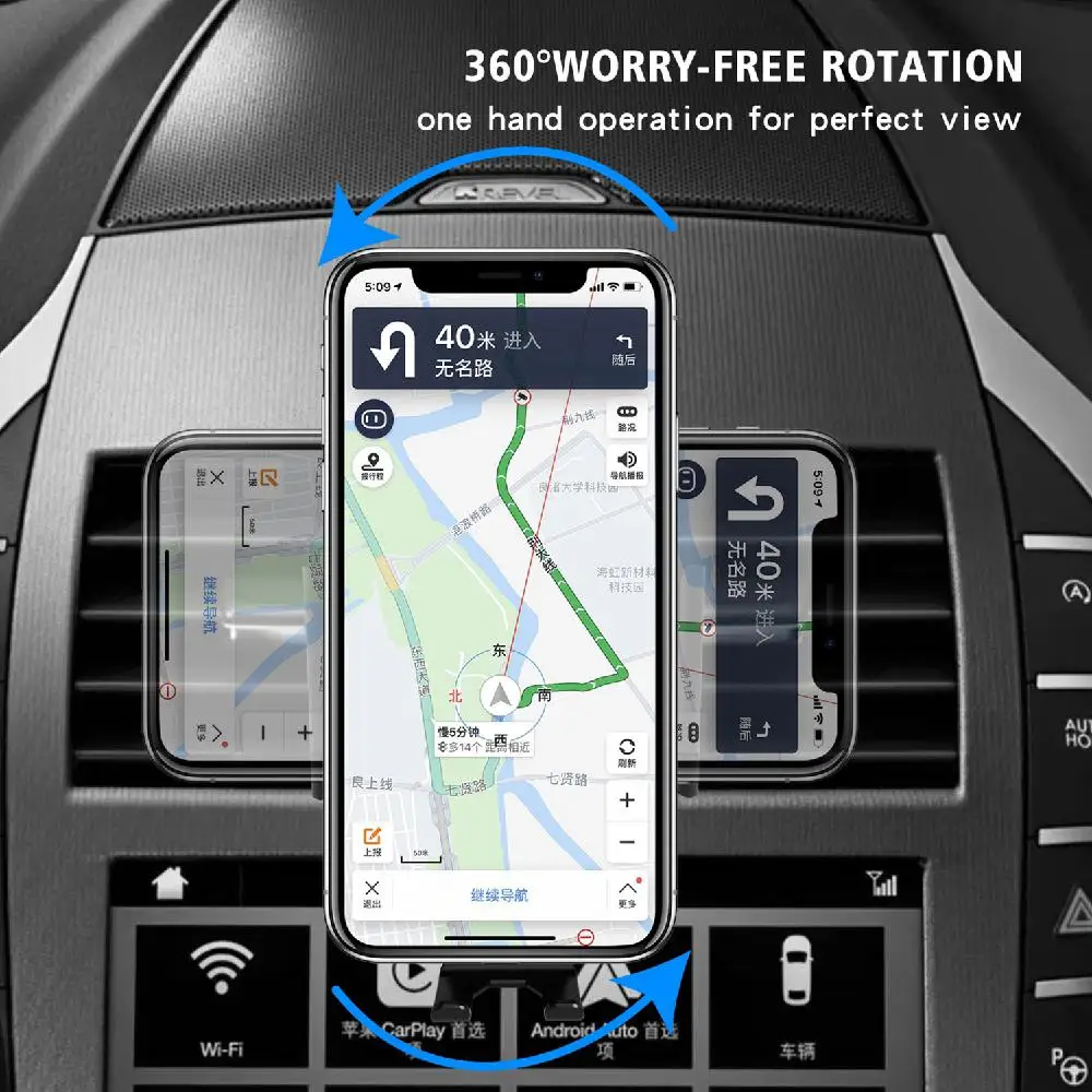 Автомобильный держатель для телефона, 360 градусов, кронштейн для телефона, воздушная розетка, Беспроводная зарядка, интеллектуальная инфракрасная Индукционная подставка для телефона