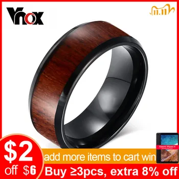 

Vnox Mens Wedding Rings Top Quality Tungsten Carbide Rings Engagement Wood Design wholesale