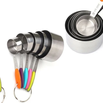 

5 Pcs/set Measuring Spoon Scale Kitchen Measuring Cups Spoons Set For Baking Sugar Coffee Measuring Tools New Stainless Steel