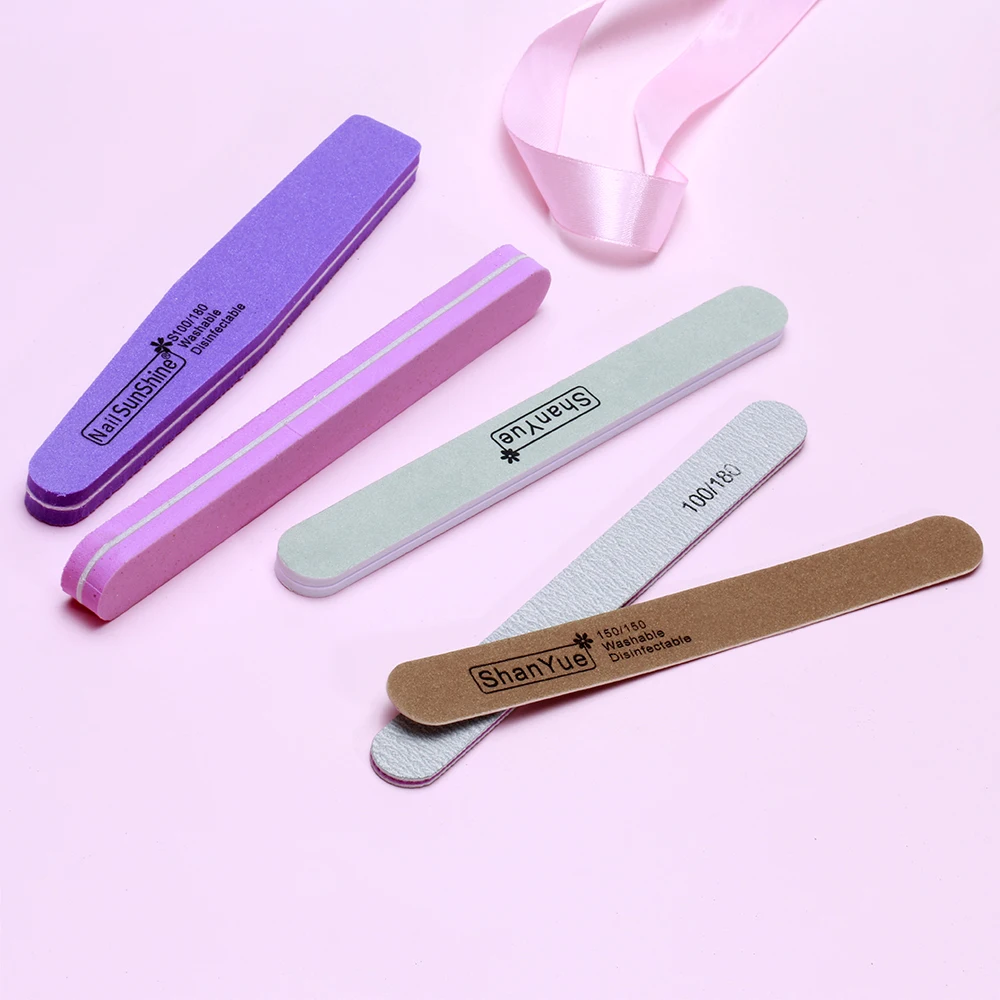 

5 pcs Nail File Double Sided Waterproof 100/180 Grit Nail Art Tips Buffer Soft Sponge 5 type ail Files Acrylic Gel 5 File