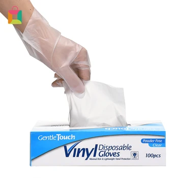 

100pcs PVC gloves are non-toxic, tasteless, transparent yellow PVC anti-static, oil-proof, non-slip insulation, general purpose