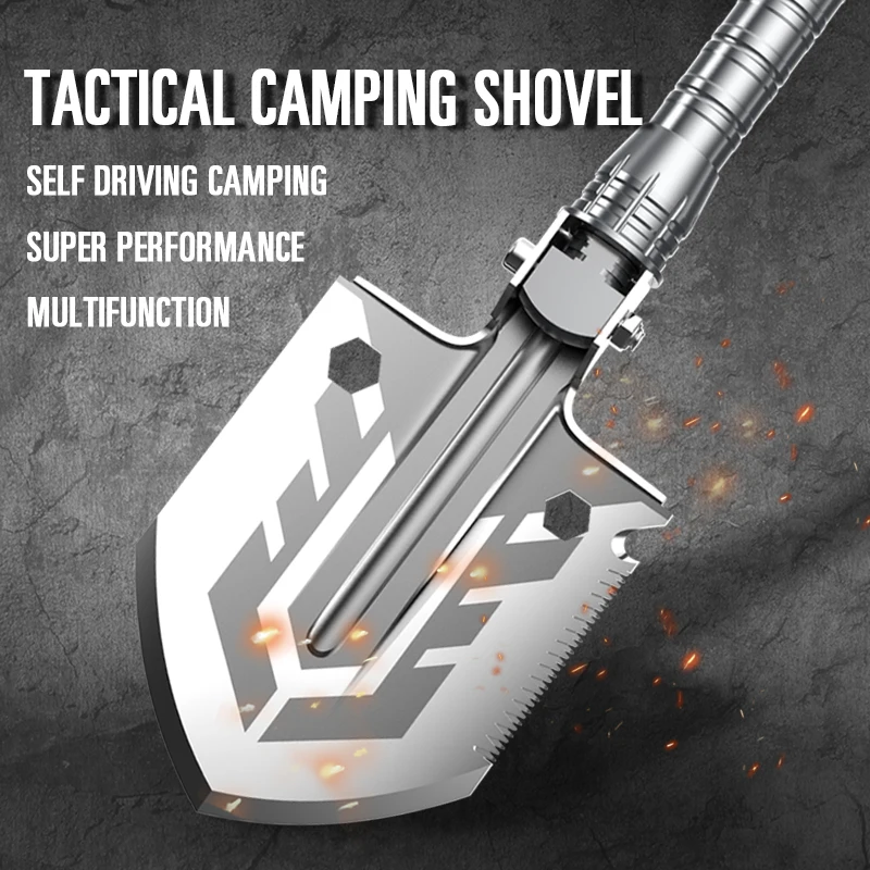 US $30.86 Outdoor Supplies Engineering Multifunctional Military Shovel Car Equipment Camping Nuggets Shovel Survive SelfDefense Tool