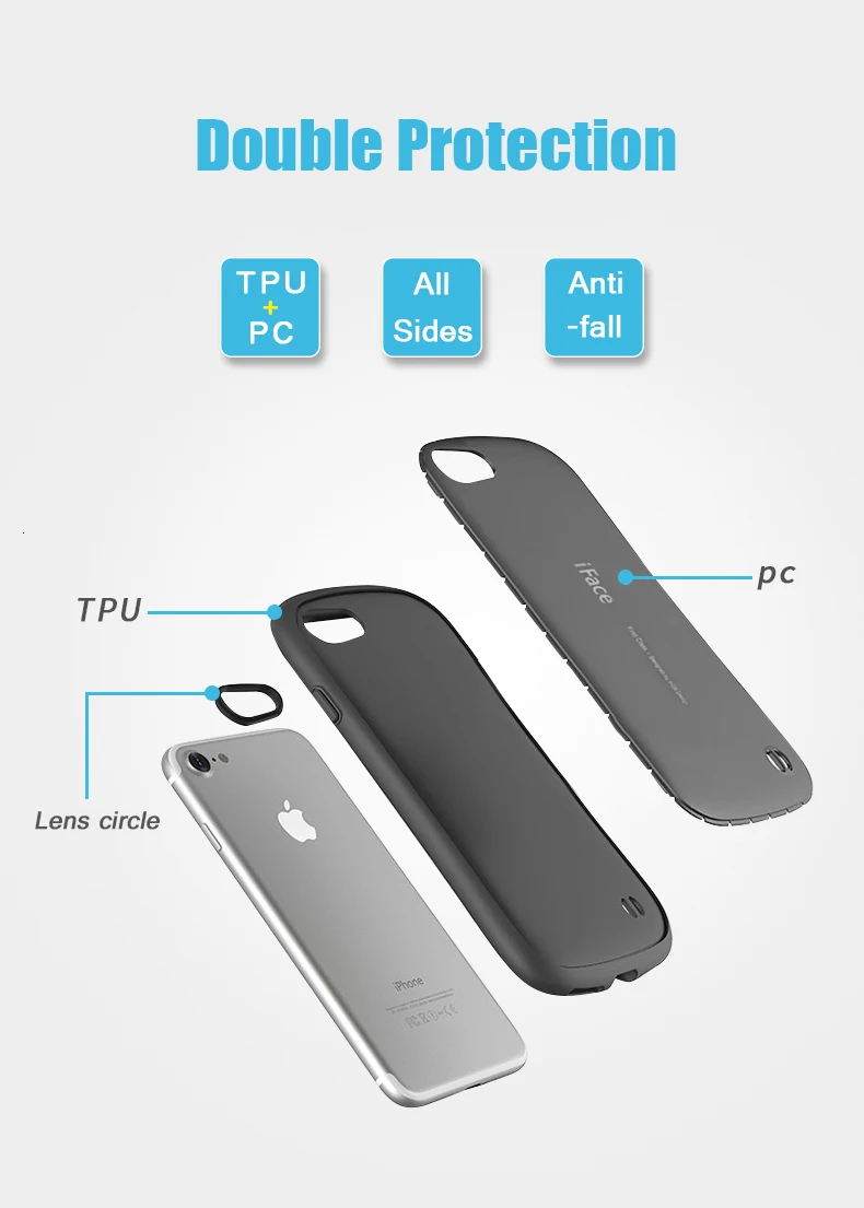 Гладкий глянцевый противоударный чехол для телефона iphone 11 pro Max iFace ремешок с отверстием для задней крышки для iphone XR X XS MAX 8 7 6S Plus 5S SE