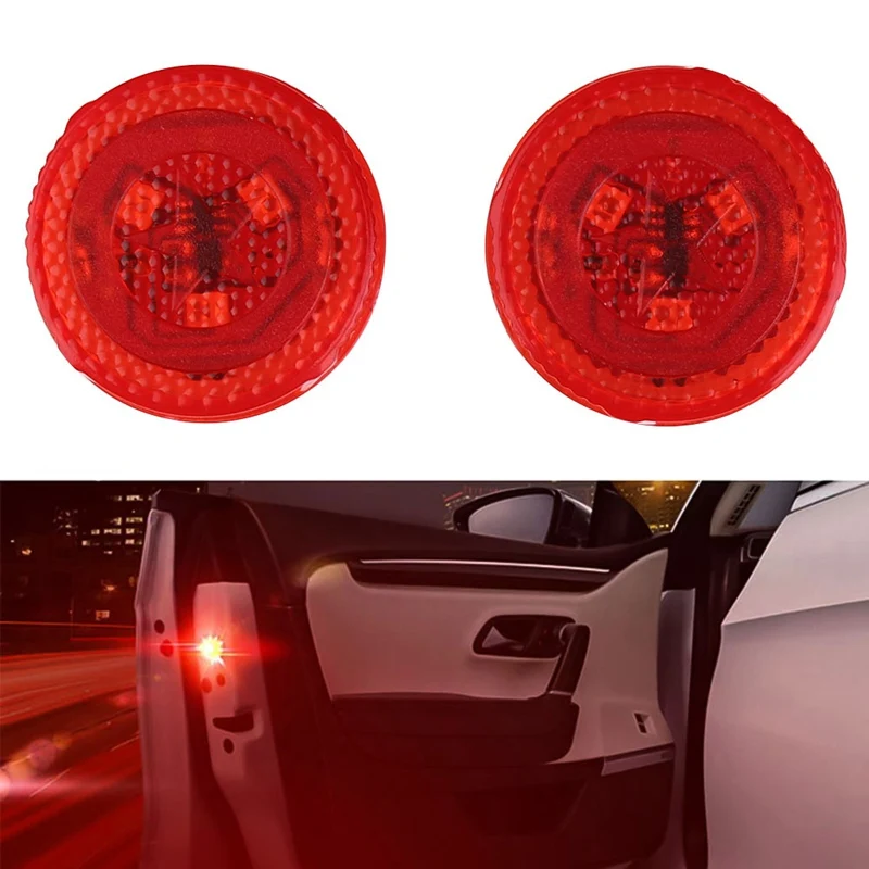 

2Pcs/Set Universal Car Door LED Opening Warning Lamp Safely Flash Light Red Kit Wireless Signal Light