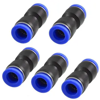 

HTHL-5 Pcs Straight 2 Ways Coupler Quick Joint Push in Fittings 12mm Tube