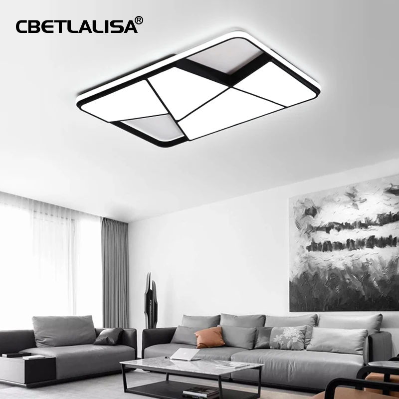 

Modern LED ceiling lamp for living room bedroom cabinet white or black 95-265V square lamp ceiling, lights