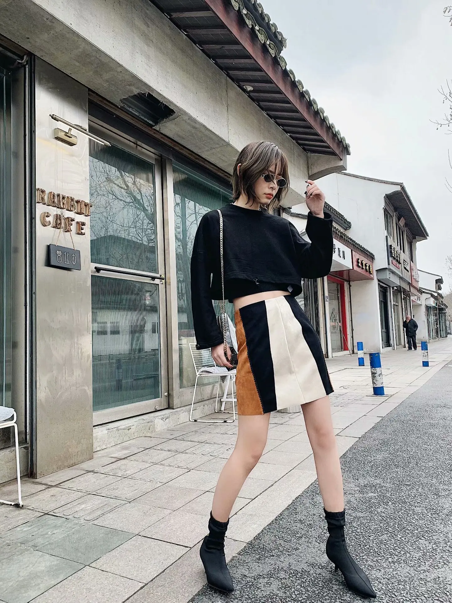 

New European And American-Style 2019 Spring New Style Skirt Suede Textured Mini Skirt Mixed Colors Skirt Short Skirt WOMEN'S Dre