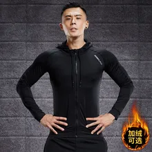 Мужская куртка для фитнеса, высокоэластичная спортивная куртка с длинным рукавом, Быстросохнущий костюм для бега, зимняя компрессионная спортивная одежда