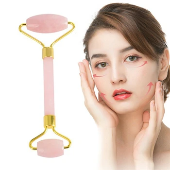 

Face Massage Roller Stick Rose Quartz Facial Tool Massager Eye Gua Sha Tool Set