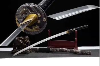 

Handmade High Quality Japanese Sword Sharp HRC60 High Manganese Steel Samurai Katana Saber Full Tang Can Cut Bamboo