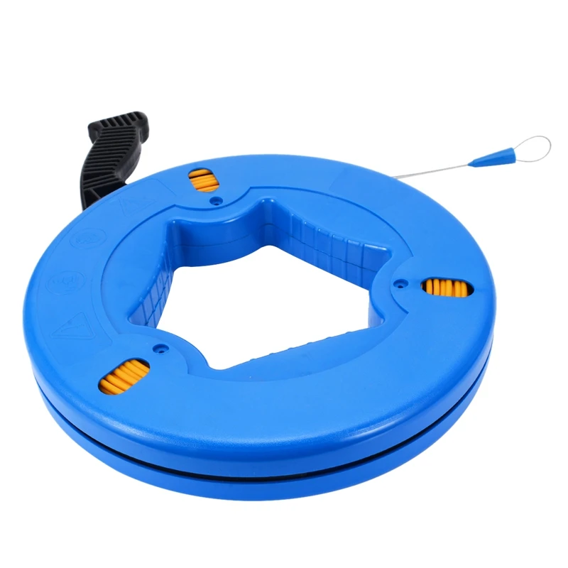 

Portable 45 Meter Fiberglass Fish Tape Fishing Tool Reel Puller Conduit Duct Rodder Pulling Wire Cable