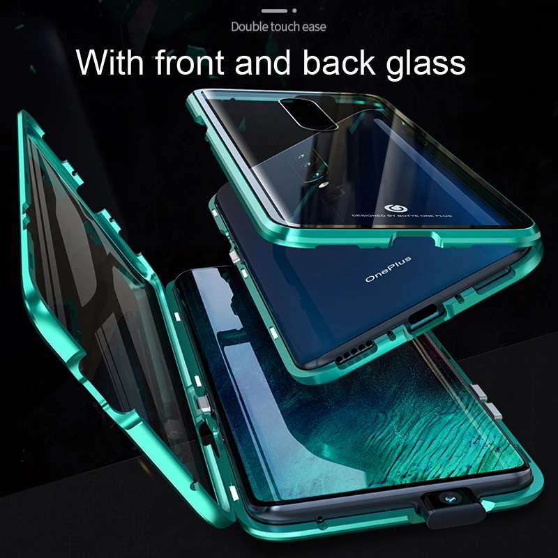 Магнитный чехол для One plus 7 Pro Oneplus7 Oneplus 7 Pro чехол 360 полная защитная крышка переднее закаленное стекло Защита экрана