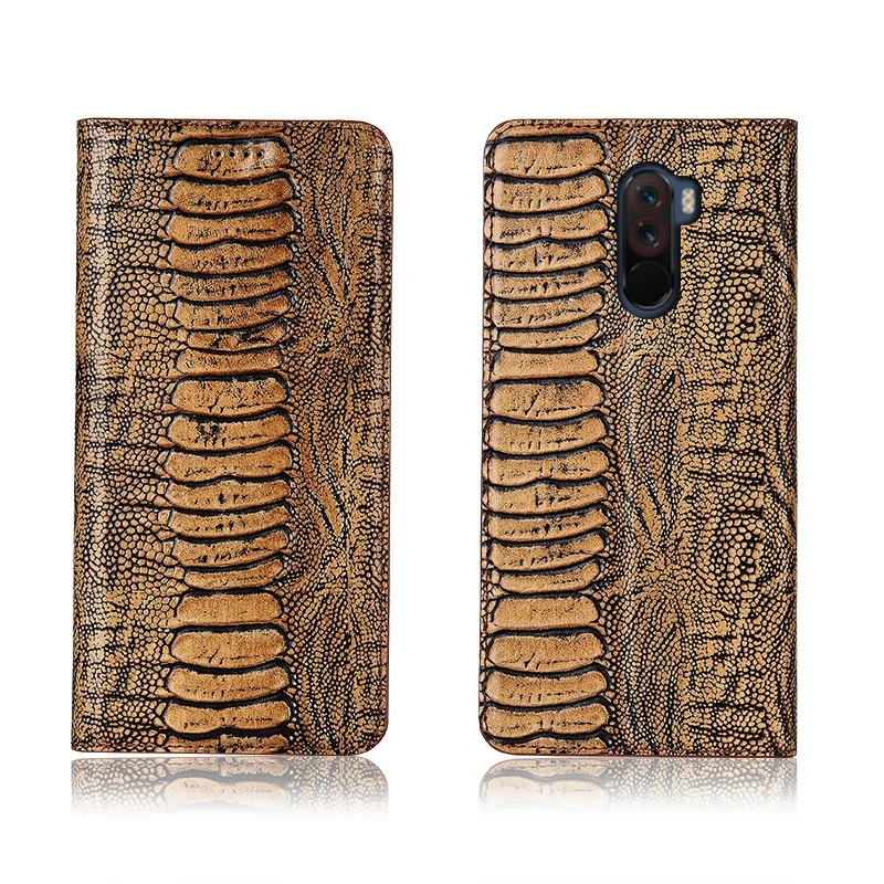 

Ostrich foot pattern genuine leahther phone bag for Xiaomi POCOphone F1 magnetic phone case for Xiaomi POCOphone F1 flip cover